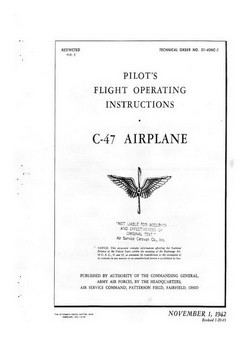 Pilot's flight operating instructions C-47 airplane