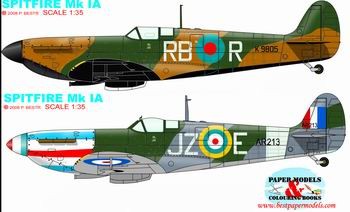 Paper Models - Spitfire Mk.IA (2 variants)