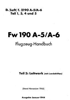 Fw 190 A-5/A-6.  Flugzeug-Handbuch. Teiil 3 -  Leitwerk