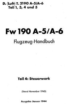 Fw 190 A-5/A-6.  Flugzeug-Handbuch. Teiil 4 -  Steuerwerk