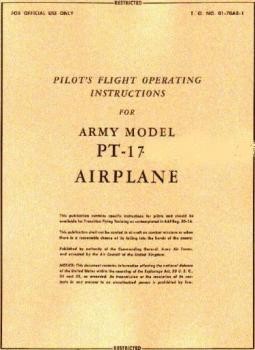 Pilot's flight operating instructions for army model  PT-17 Airplane
