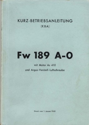 Fw 189A Kurz-Betriebsanleitung