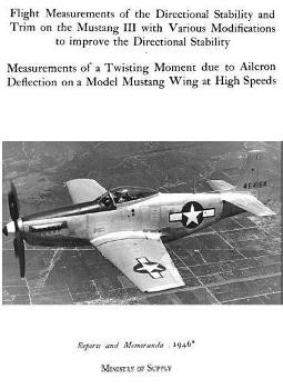 Flight Measurements of the Directional Stability and Trim on the Mustang III with Various Modifications.  Measurements of a Twisting Moment due to Aileron Deflection on a Model Mustang Wing at High Speeds.  
