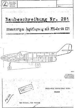 Baubeschreibung. Einmotoriges Jagdflugzeug mit  PTL Gerat 021