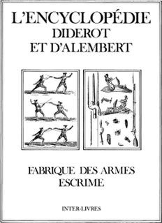 L'encyclopedie Diderot et d'Alembert: Fabrique des Armes Escrime