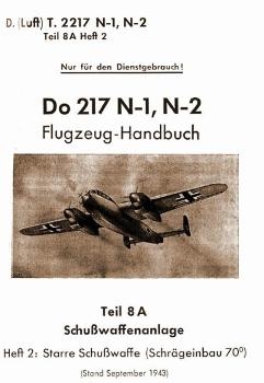 Do 217 N-1, N2 Flugzeug–Handbuch. Teil 8a - Schusswaffenanlage. Haft 2 - Starre Schusswaffe 