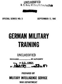 German Military Training. Special Series No. 3