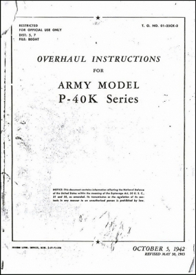 Handbook of service instructions for the Model P-40F Fighter Airplane 