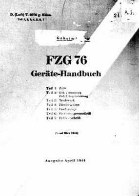 Gerate-handbuch FZG-76 Manual V-1 Bomb
