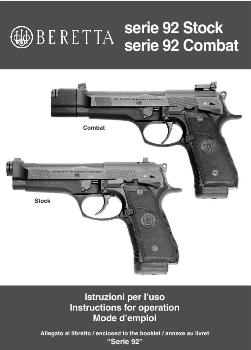 Beretta Serie 92  Instructions for operation