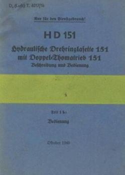 HD 151, Hydraulische Drehringlafette 151. Teil 1b