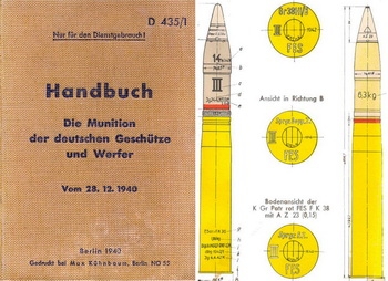 D 435/1 Handbuch Die Munition der deutschen Gesch&#252;tze und Werfer