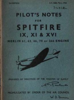 Pilot's notes for Spitfire IX, XI & XVI