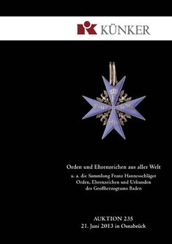Orden und Ehrenzeichen aus aller Welt (Kunker Auktion №235)