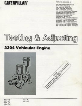 Caterpillar Testing and adjusting 3304 Vehicular Engine