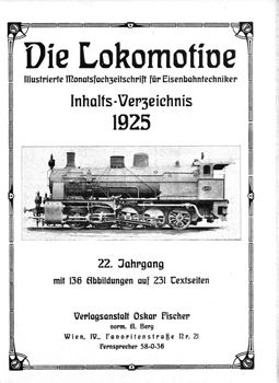 Die Lokomotive 22.Jaghrgang (1925)