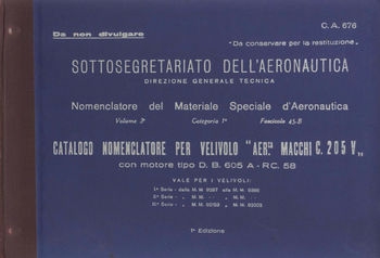 Catalogo Nomenclatore per Velivolo Aer. Macchi C. 205 V