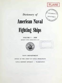 Dictionary of American Naval Fighting Ships vol I