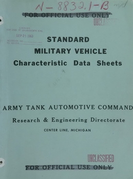 Standard military vehicle Characteristic data sheets