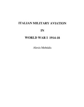 Italian Military Aviation in World War I 1914-1918