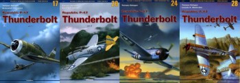 Kagero Monographs No.17, No.20,  No.24, No.28 - Republic P-47 Thunderbolt Vol.1, Vol.2, Vol.3, Vol.4