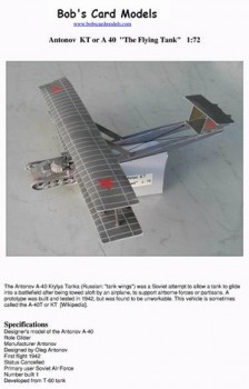 Bob's Card Models - Antonov KT or A-40 "The Flying Tank"