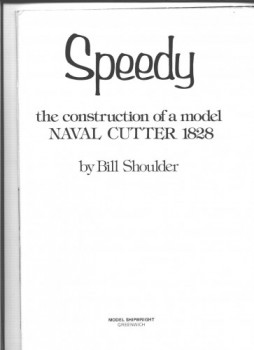 Speedy the construction of a model NAVAL CUTTER 1828