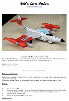 Bob's Card Models - Northrop F-89 "Scorpion"