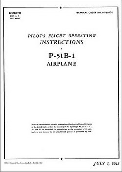 P-51B-1 Pilot's flight operating Instructions