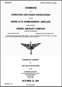 B-17 handbook or operation and flight instructions for the model B-17C bombardment airplane