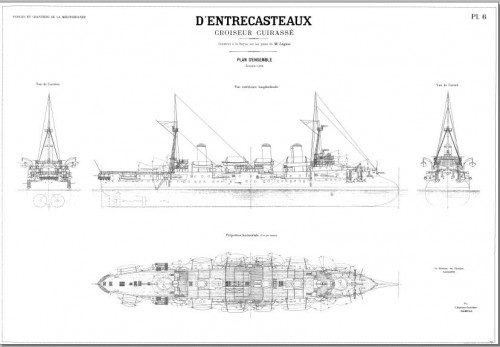 Чертежи кораблей французского флота - D ENTRECASTEAUX 1896