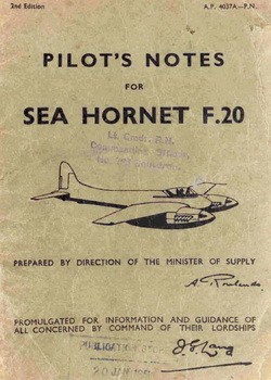 Pilots Notes Sea Hornet F20