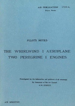 Pilots Notes Whirlwind I Two Peregrine I