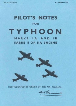 Pilots Notes Typhoon 1A 1B Sabre II Or IIA