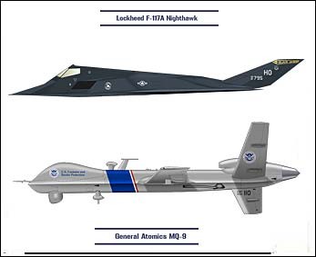   Lockheed F-117 Nighthawk   () General Atomics MQ-9     
