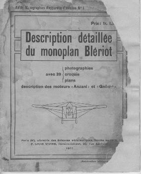 Description detaillee du monoplan Bleriot XI
