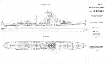 Чертежи кораблей французского флота - LE PICARD 1954