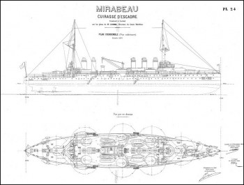 Чертежи кораблей французского флота - MIRABEAU 1909