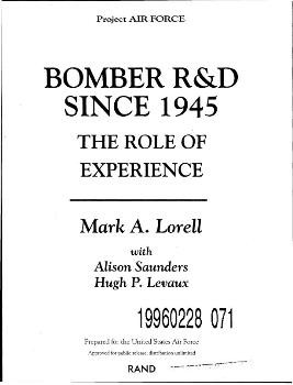 Bomber R & D Since 1945. The Role of Experience