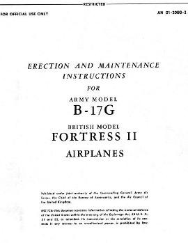 Erection and Maintenance Instructions for Army Model B-17G, British Model Fortress II Airplanes