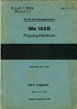 Me 163 B FlugzeugHandbuch.  Teli 5  Tragwerk