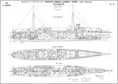 Чертежи кораблей французского флота - PERTUISANE 1900
