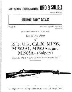 Ordnance Supply Catalog, Maintenance - U.S. Rifles, Cal..30, M1903, M1903A1, M1903A3, and M1903A4 (Snipers) (FM 23-10, TM 9-270)