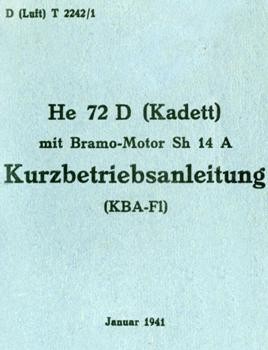 He 72 D (Kadett)  Kurzbetriebsanleitung 