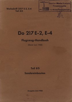 Do-217 E-2 E-4 Flugzeughandbuch Teil 8D Sondereinbauten