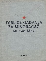 Tablice Gadanja za Minobacac 60 mm M57