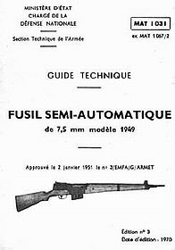 Guide Technique Fusil Semi-Automatique de 7,5mm Mle. 1949 (MAS 49)