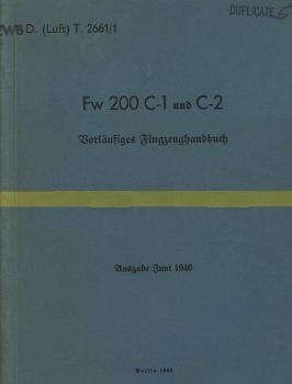 Fw 200 C-1 und C2 Flugzeughandbuch
