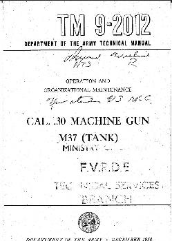 Cal. .30 Machine Gun M37 (Tank)  