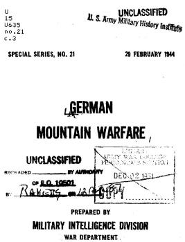 German Mountain Warfare 